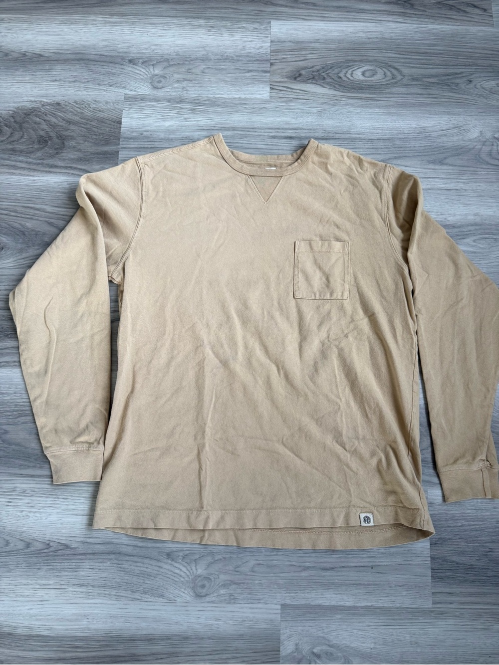 Men's Long-Sleeve Pocket Tee in Beige